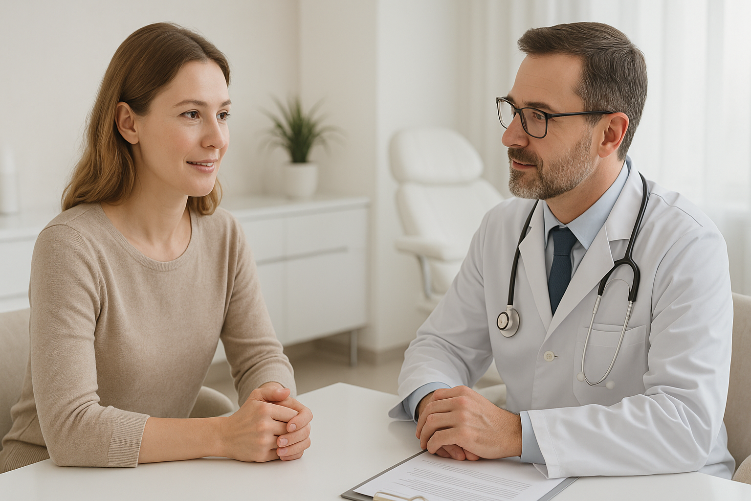 Pierwsza konsultacja w gabinecie ginekologii estetycznej w nowoczesnym i dyskretnym wnętrzu